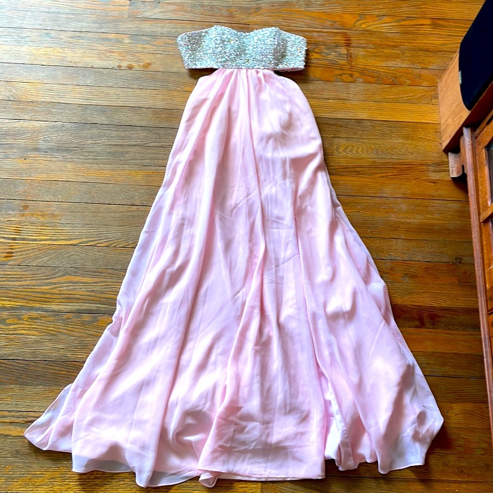 Light Pink Sequin Full Length Dress Size 0